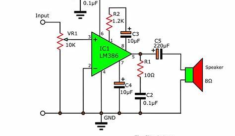 LM386 audio amplifier circuit with PCB | ElecCircuit.com | Audio
