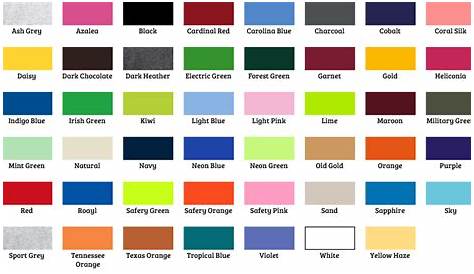 Gildan Color Chart - Effy Moom