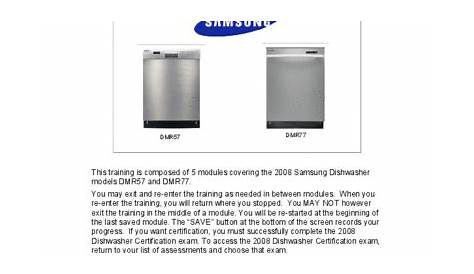 Service manual : Samsung 2008 Dishwasher Training Manual 2008