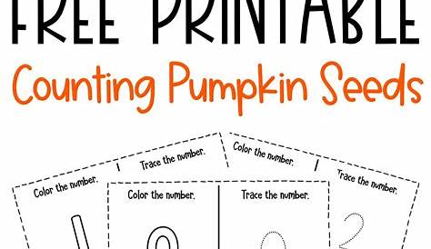 pumpkin seed counting worksheets