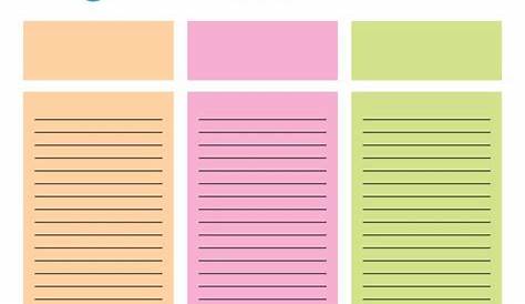 colorful 3 column chart printable templates - printabler.com | Template