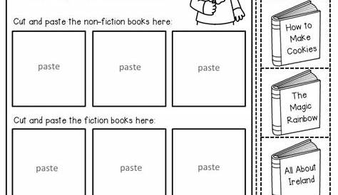 12 Fiction Nonfiction Worksheet Kindergarten | School library lessons