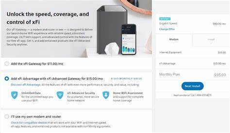 xFi Advantage Gateway Rental With Unlimited Data $15 a month on 250mbps