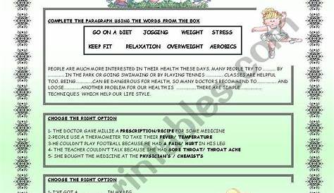 health and fitness worksheet