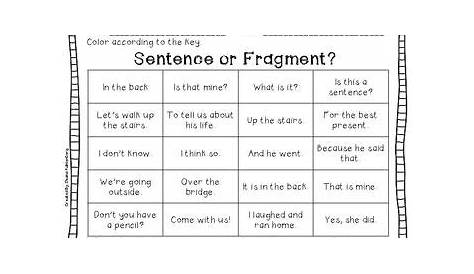 sentence and fragment worksheets