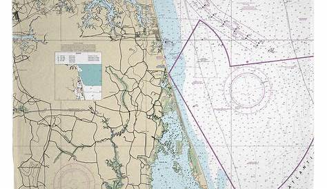 VA: Virginia Beach, VA Nautical Chart Blanket | Nautical chart