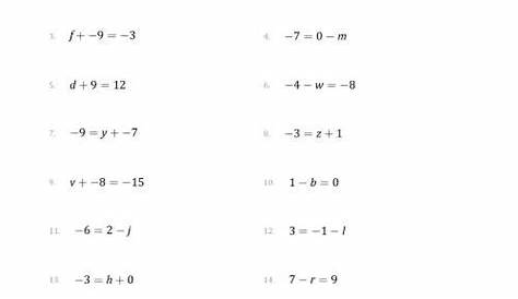 linear equation in one variable worksheet