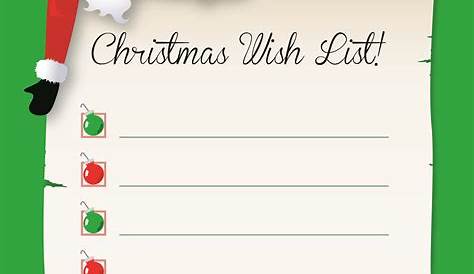 santa's wish list printable