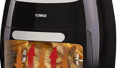 Tower T17038 Manual Air Fryer Oven, 11 Litre, 80-200 Degrees with 60