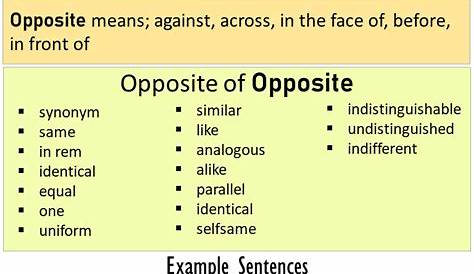 Opposite Of Opposite, Antonyms of Opposite, Meaning and Example