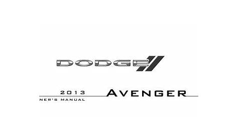 2013 dodge avenger owners manual