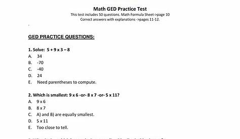Free Printable Ged Practice Exams - PRINTABLE TEMPLATES