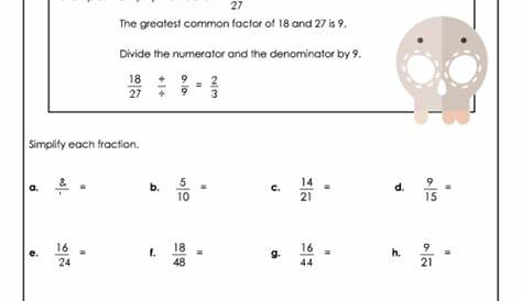 fractions in simplest form worksheet