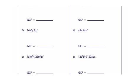 GCF worksheets | Algebra Prep | Pinterest | Common factors, Worksheets