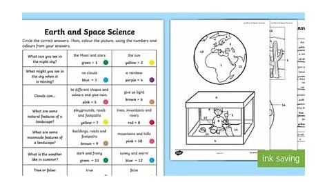 grade 1 journey through space worksheet