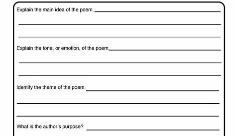 Elements of Poetry Worksheet | Poetry worksheets, Writing poems, Poetry
