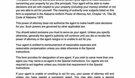 printable power of attorney form alabama