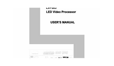 Vdwall LVP603 series User Manual | Manualzz