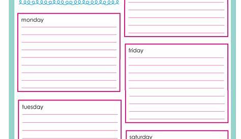 weekly planner pages printable
