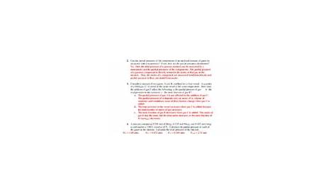 Dalton\u2019s Law of Partial Pressures Worksheet - Daltons Law of