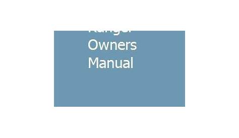 1999 Ford Ranger Owners Manual | Repair manuals, Ford ranger, Manual
