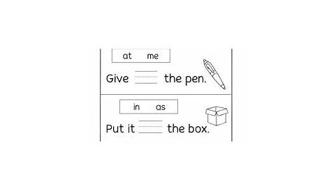 Learn to read and write short words in sentences activity sheets for