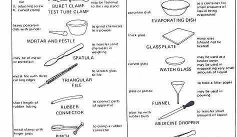 science lab equipment worksheets