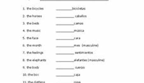 Articulos Definidos/Definite Articles Worksheet for 4th - 11th Grade