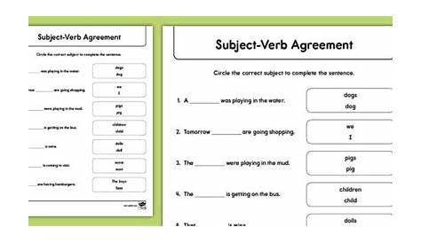 Subject-Verb Agreement Complete the Sentence Activity for 1st-2nd Grade