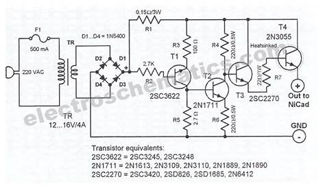 NiCd Battery Charger Circuit - ElectroSchematics.com