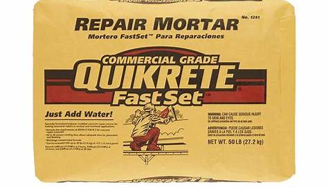 quikrete fastset repair mortar data sheet