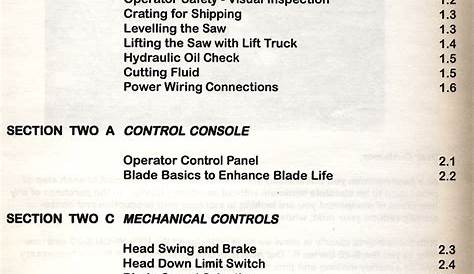 Hyd-Mech S-20 Horizontal Bandsaw Complete Manual | eBay