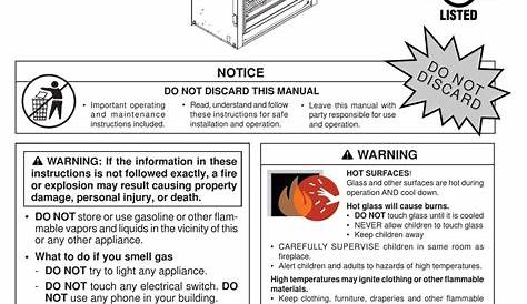 heat and glo fireplace manual