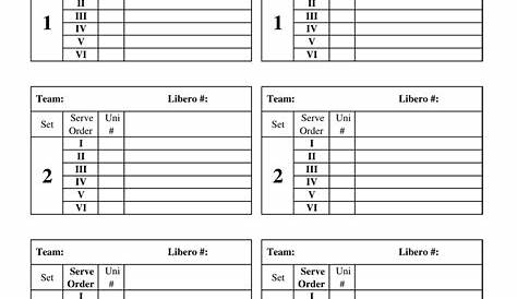 Libero Tracking Sheet Template - Small Tables Download Printable PDF