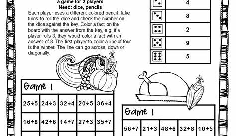 thanksgiving worksheets for 4th grade