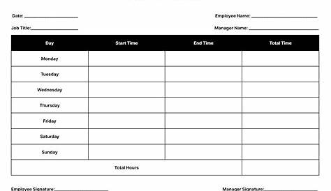 Timesheet Templates: Download & Print for Free!