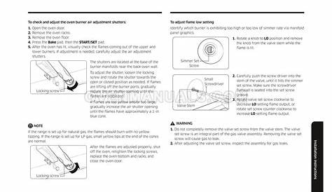 Samsung NX60A6511SS Range Installation Manual