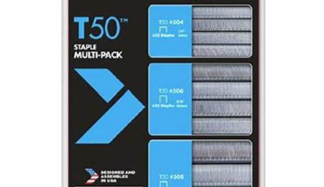 50MP T50 Staple Multi-Pack, 1875-Pack, Includes three different T50