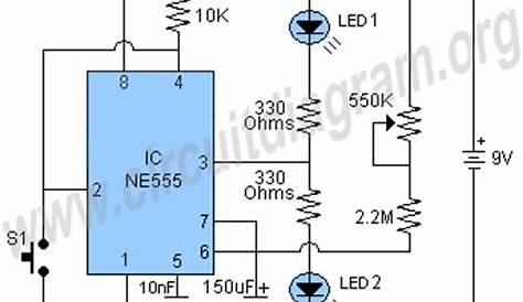 simple 555 timer circuit diagram