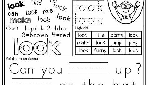 sight word and worksheets free