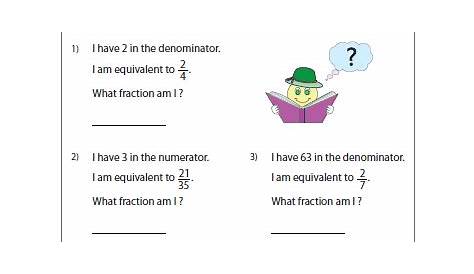 Equivalent Fraction Worksheets