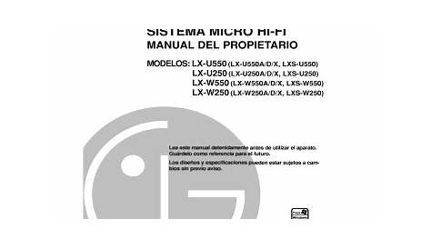 LG LX-W550A Manual de usuario | Manualzz