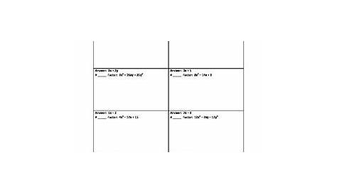 Circuit Training - Factoring Quadratic Trinomials (a not equal to 1