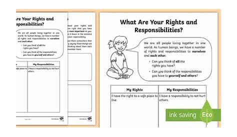 Rights and Responsibilities Worksheet | Download and Use Now