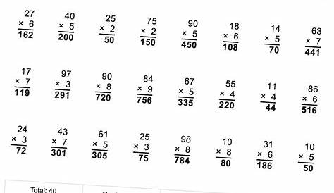 multiple digit multiplication worksheet