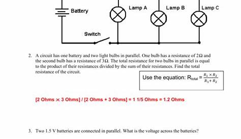 drawing circuit diagrams worksheet answers