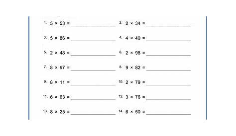 Grade 4 Mental Multiplication Worksheets - free & printable | K5 Learning