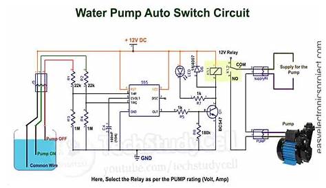 Automatic Water Pump Switch ON-OFF Circuit with 555 Timer
