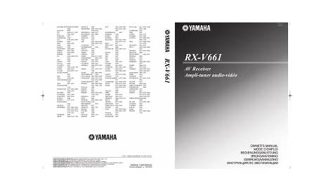 yamaha rx v660 owner's manual