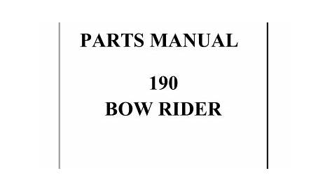 Sea Ray 1999 190 BOW RIDER Parts Manual | Manualzz